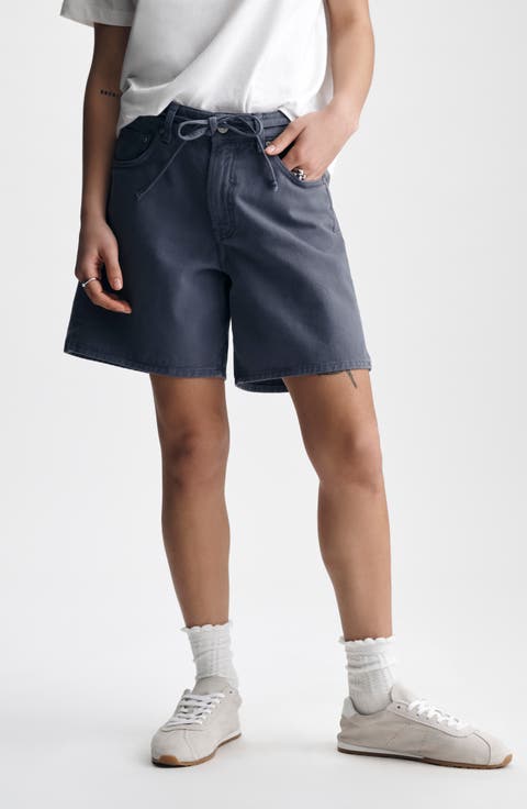 Morgan Belted Denim Shorts (Folkstone)