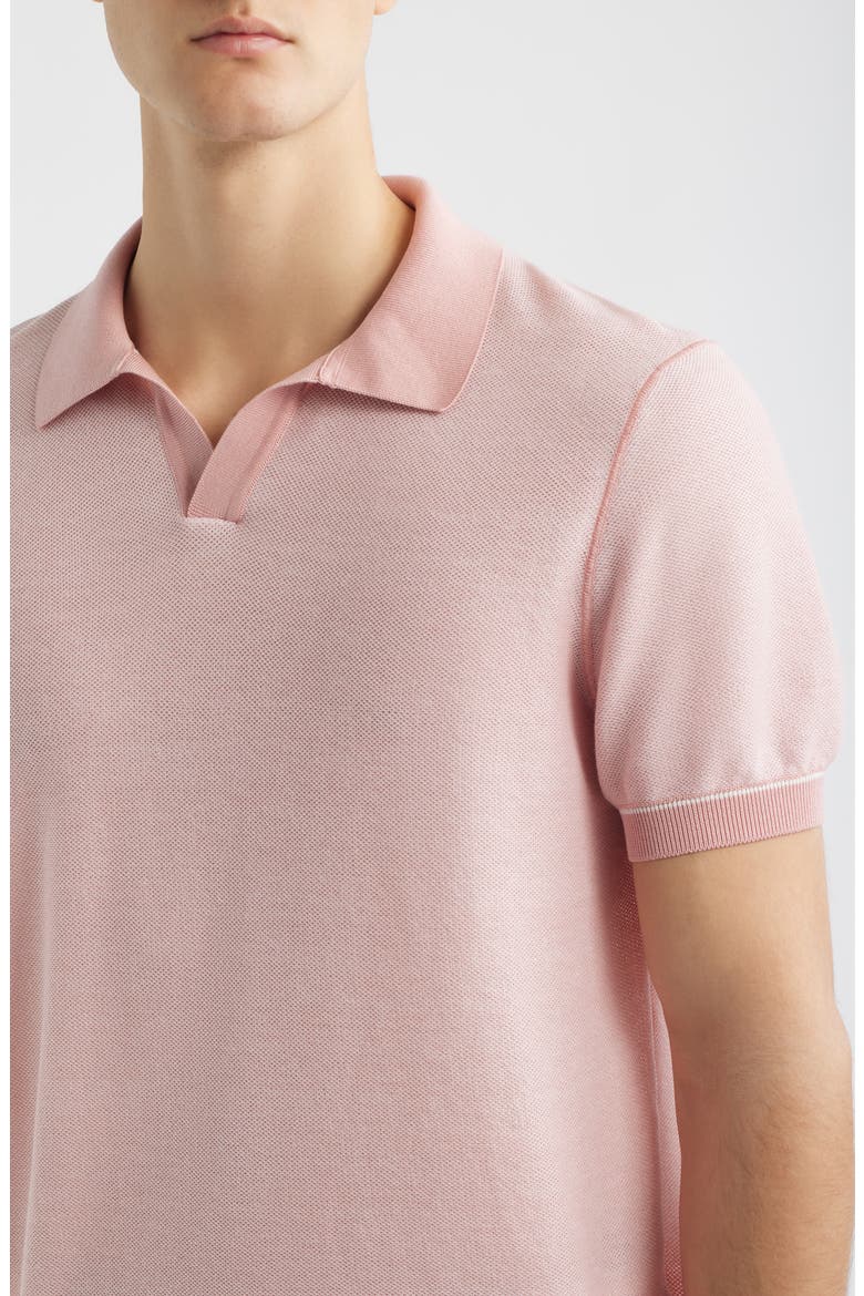 H-Narciso Stripe Johnny Collar Polo, Alternate, color, LIGHT/ PASTEL PINK