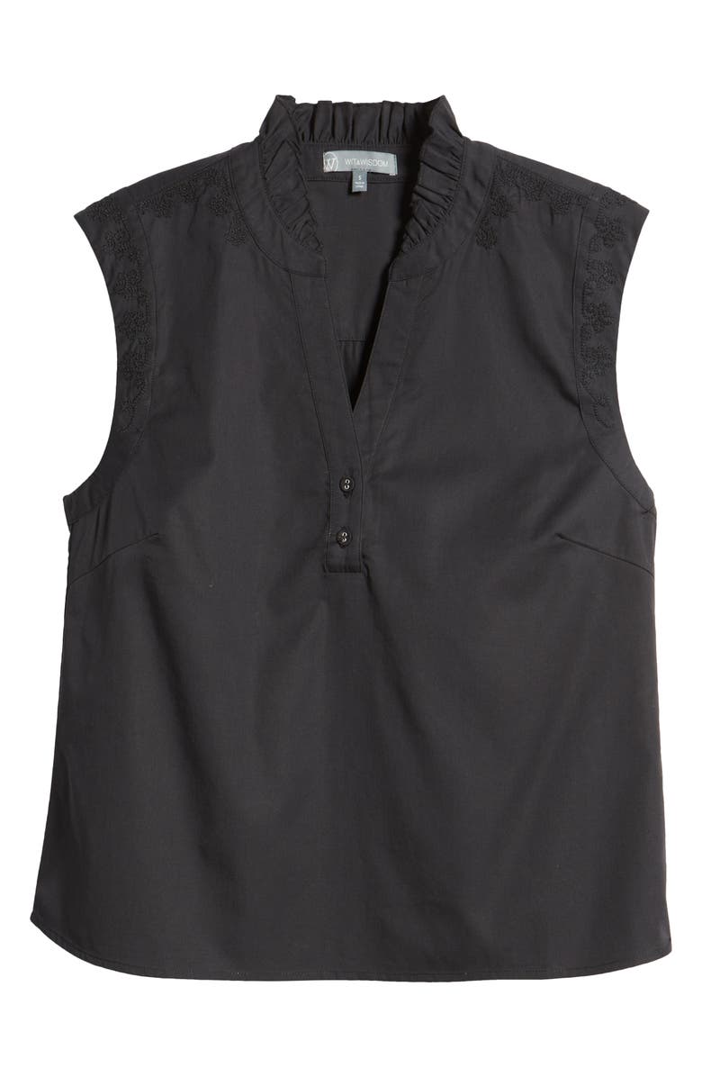 Wit & Wisdom Embroidered Sleeveless Top, Alternate, color,
