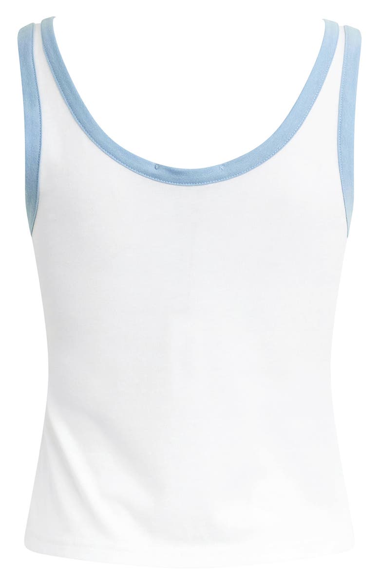 Favorite Daughter The Collegiate Ringer Graphic Tank, Alternate, color, White/ Sea Blue