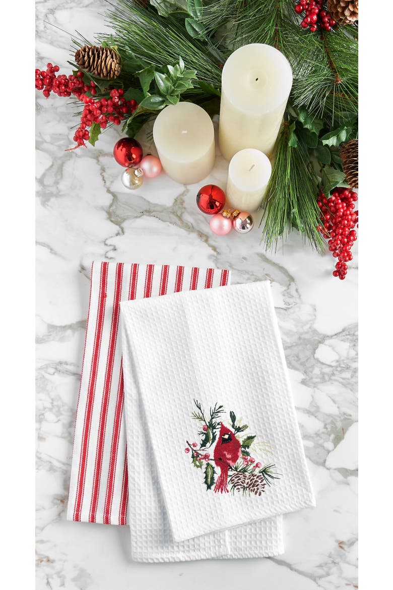 Male Cardinal Botanical Towel, Alternate, color, Green
