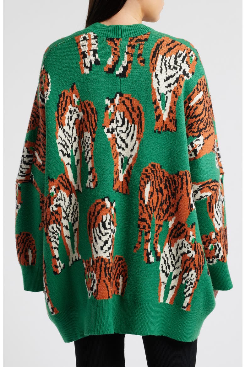 Tiger Tales Oversize Cardigan, Alternate, color, TIGER TALES