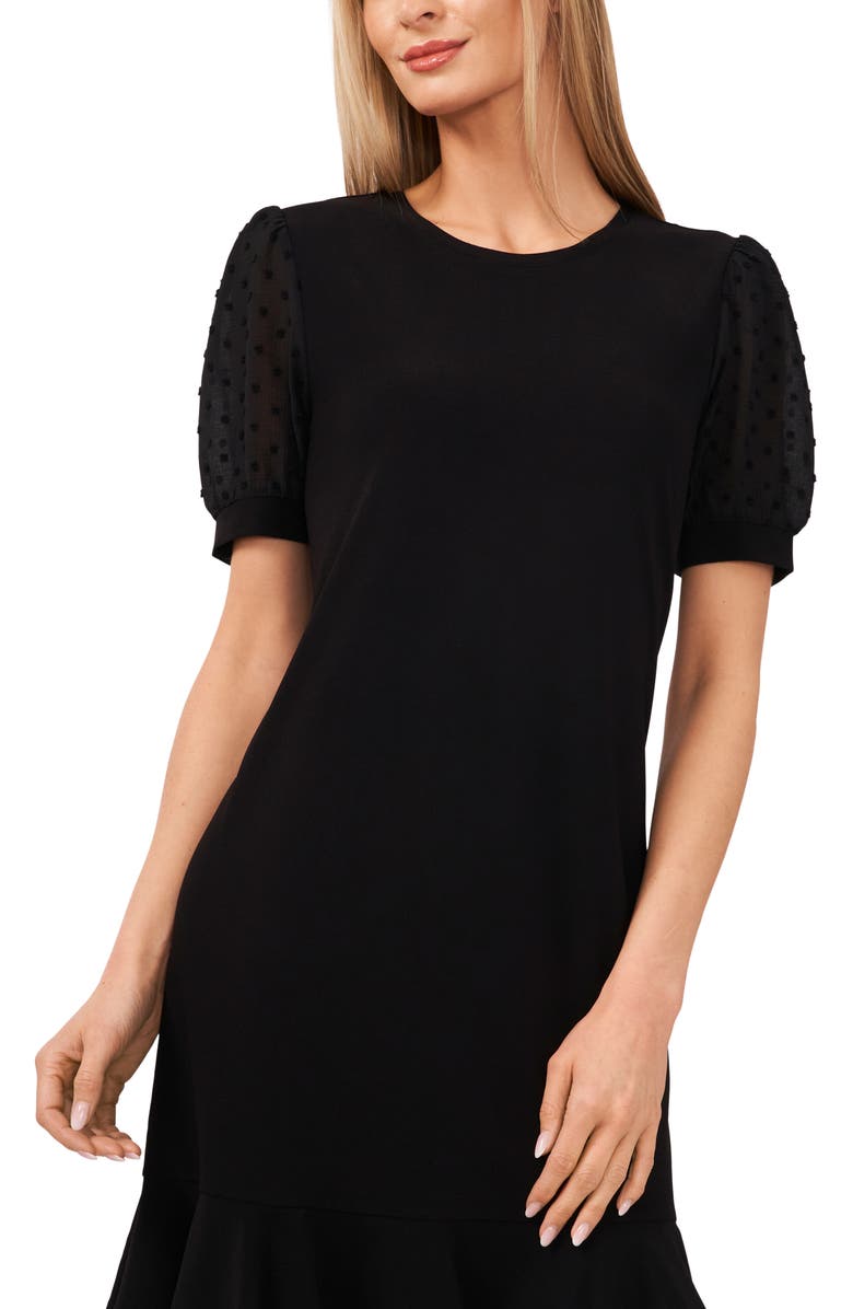 CeCe Clip Dot Puff Sleeve Dress, Alternate, color,