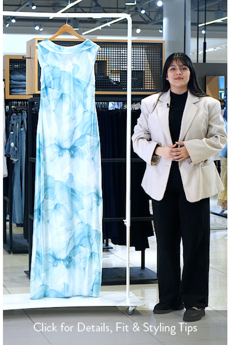 Floral Print Satin Gown video