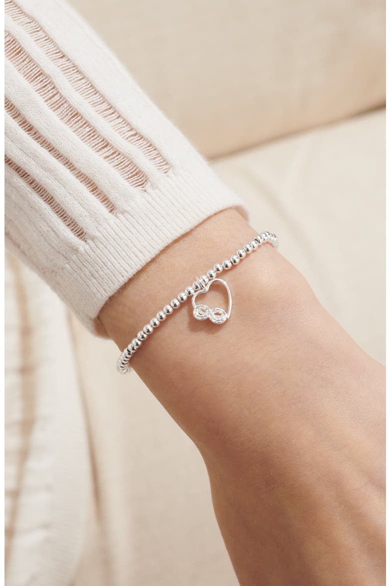 A Little 'Friends Make You Laugh Louder, Smile Brighter And Dream Bigger' Bracelet In Silver Plating, Alternate, color, Metallic Silver