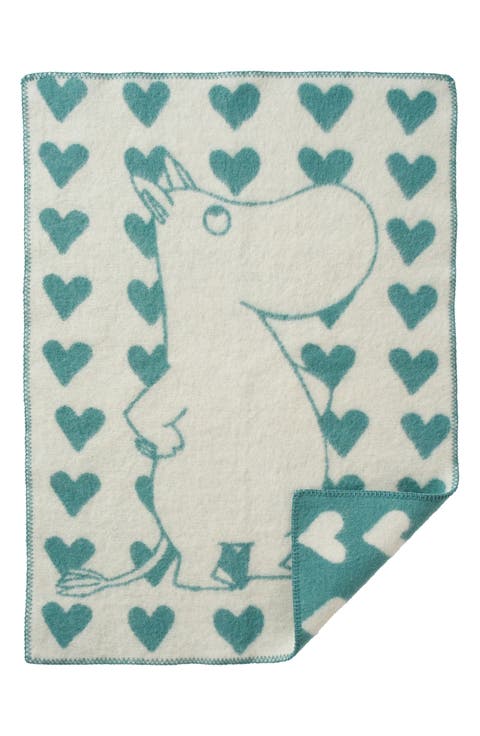 Kids' Moomin Heart Lambswool Woven Blanket