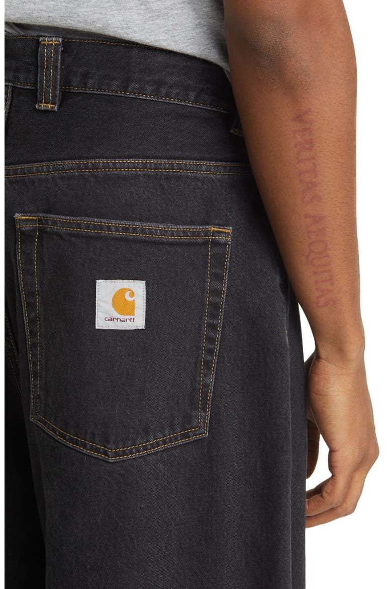 Brandon Stonewashed Loose Fit Straight Leg Jeans, Alternate, color, BLACK STONE WASHED