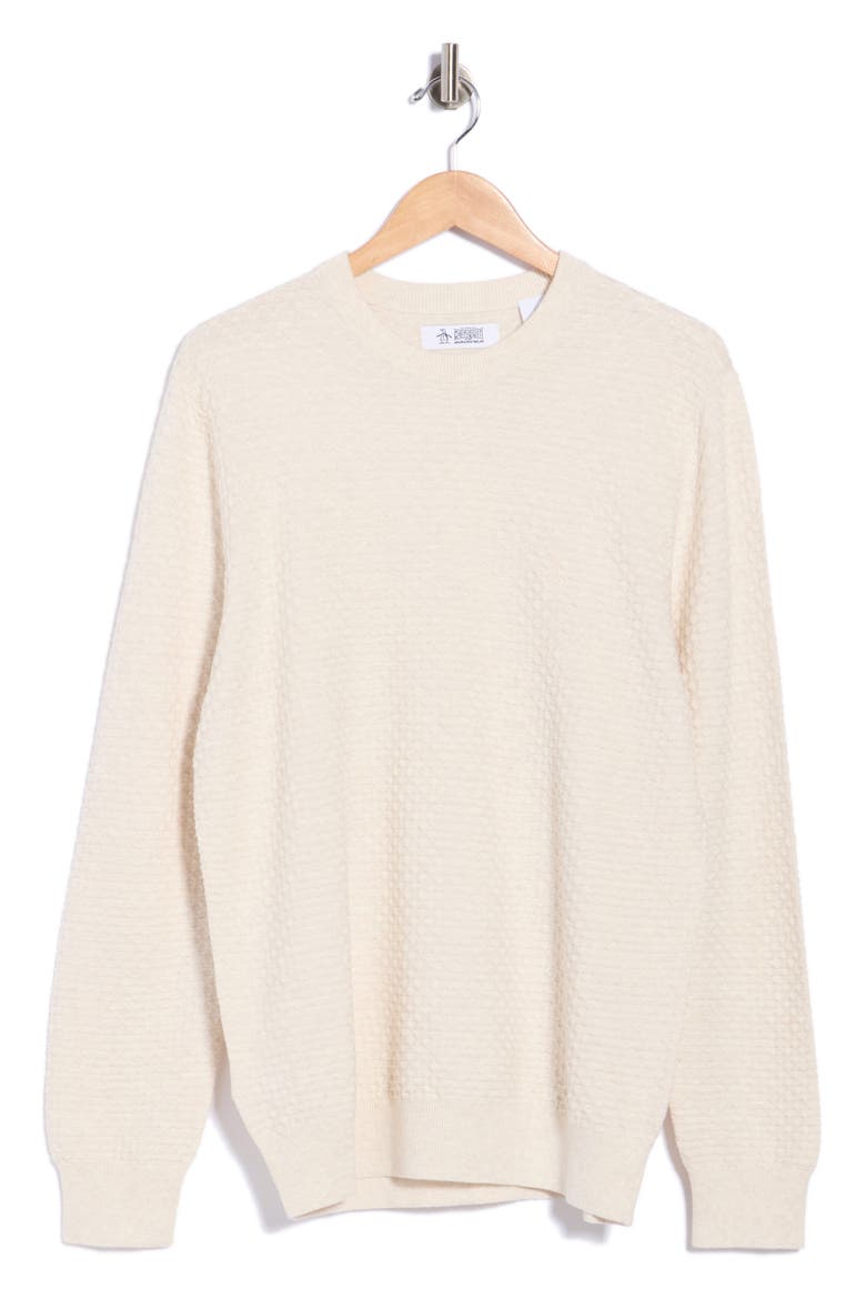 Geometric Textured Crewneck Sweater, Main, color, 110 BIRCH