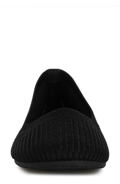London Rag Ammie Ribbed Knit Ballet Flat In Black