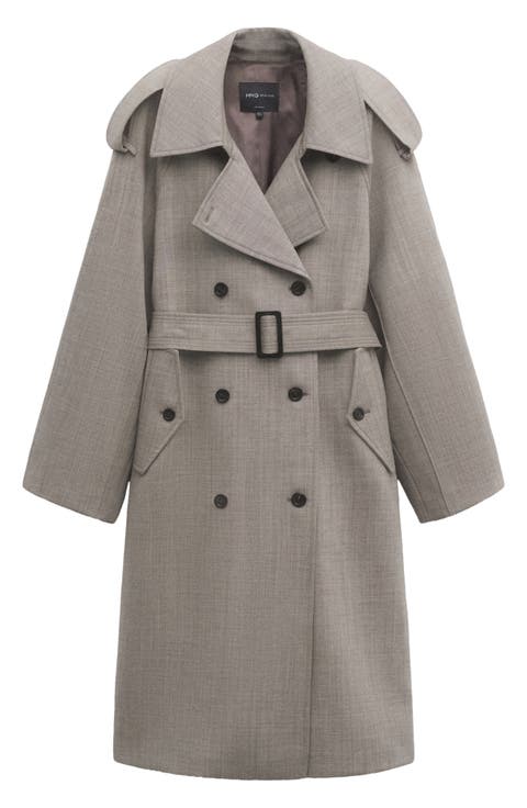 Double Breasted Wool Trench Coat