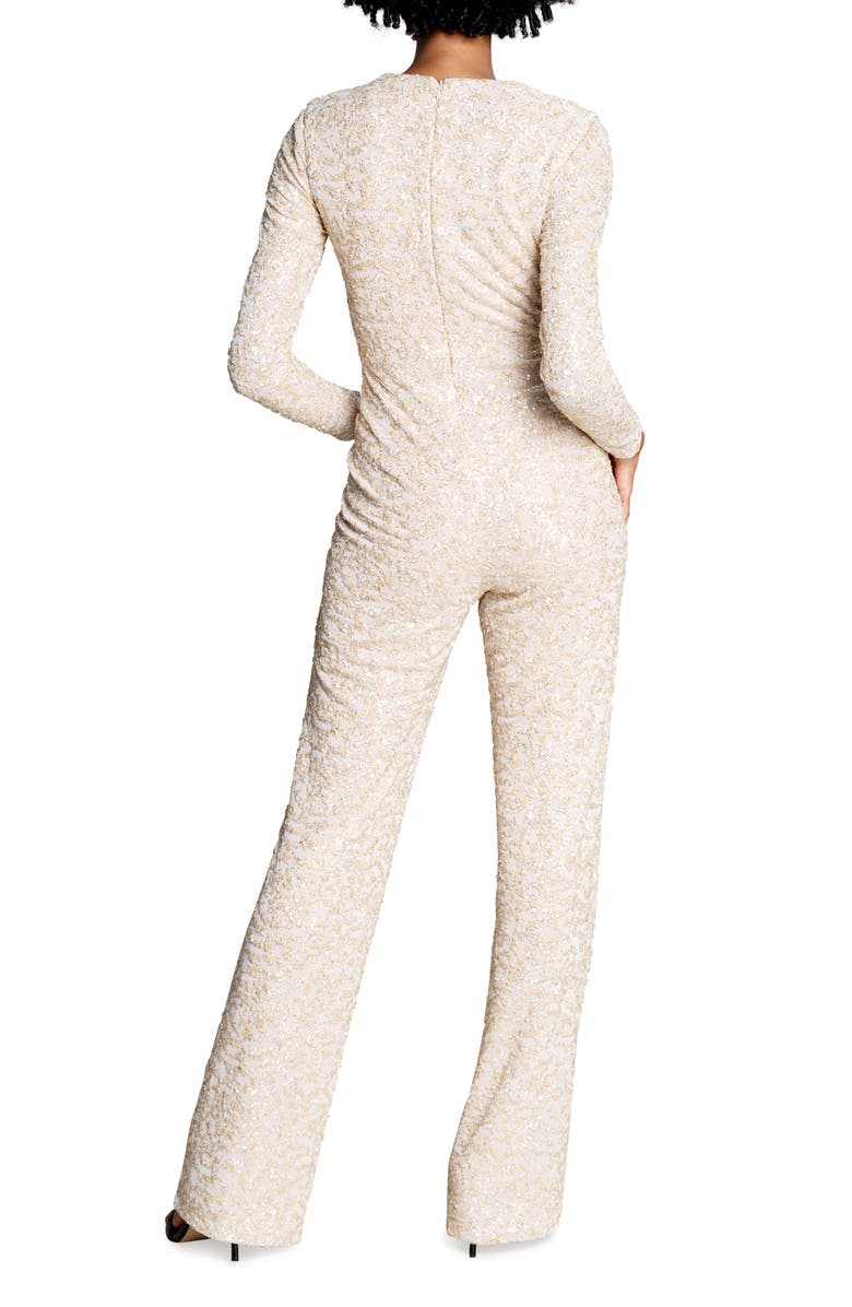Dress the Population Peyton Sequin Long Sleeve Jumpsuit, Alternate, color,