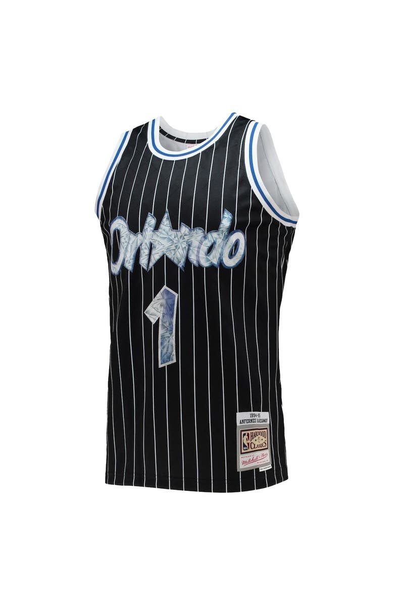 Mitchell & Ness Men's Mitchell & Ness Penny Hardaway Black Orlando Magic 1996/97 Hardwood Classics NBA 75th Anniversary Diamond Swingman Jersey, Alternate, color,