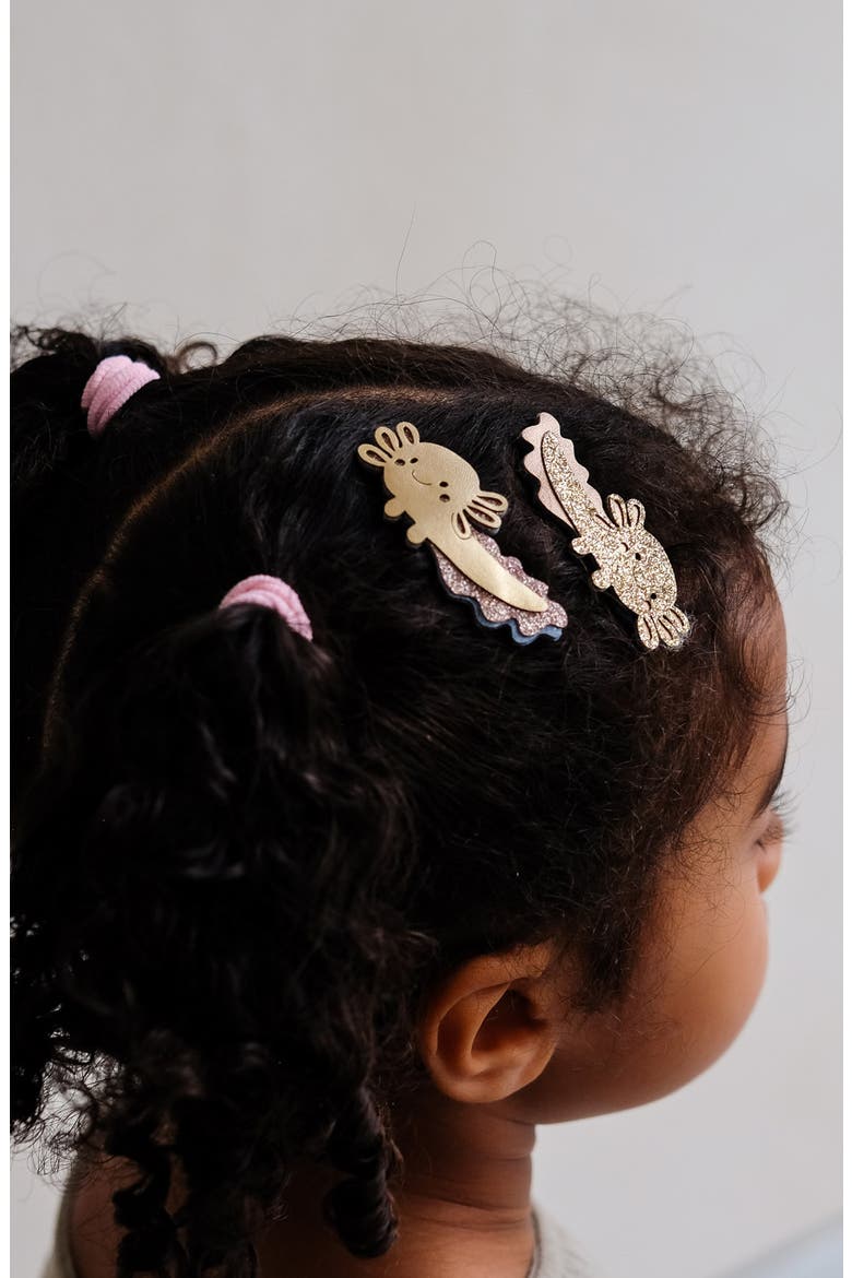 Kids' Axolotl Assorted 2-Pack Hair Clips, Alternate, color, GOLD