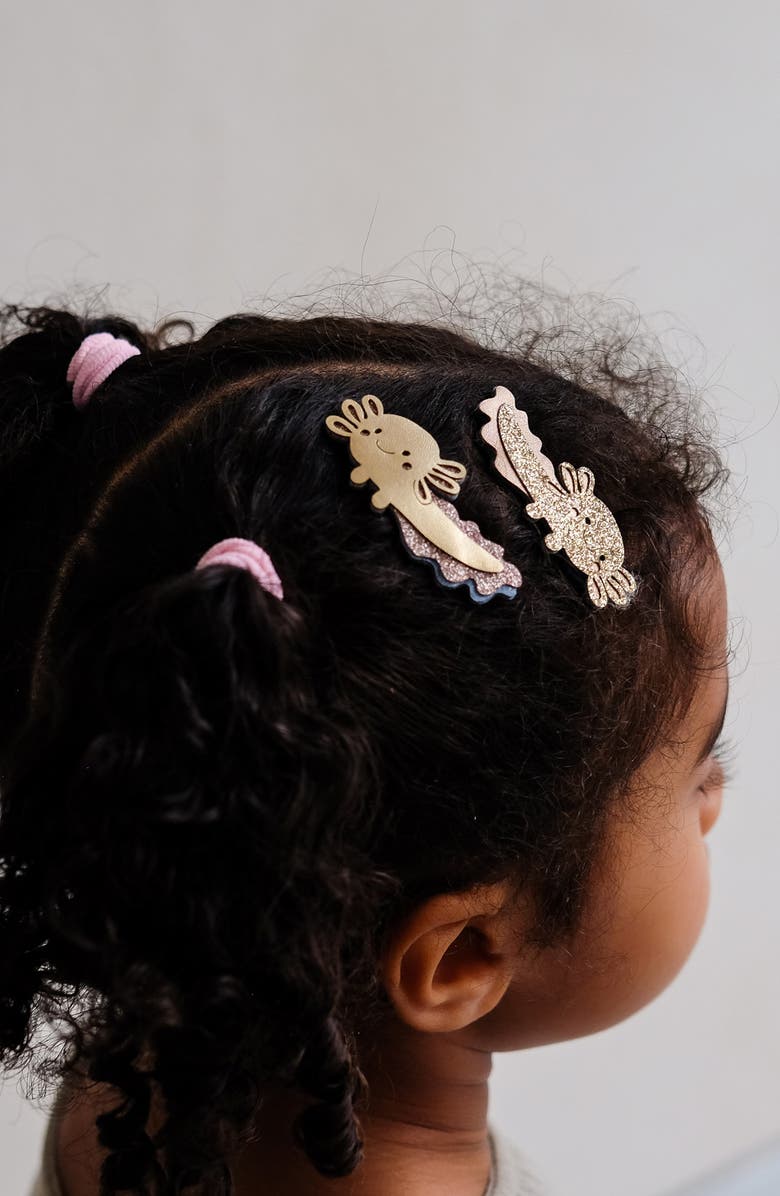 Mimi & Lula Kids' Axolotl Assorted 2-Pack Hair Clips, Alternate, color, Gold