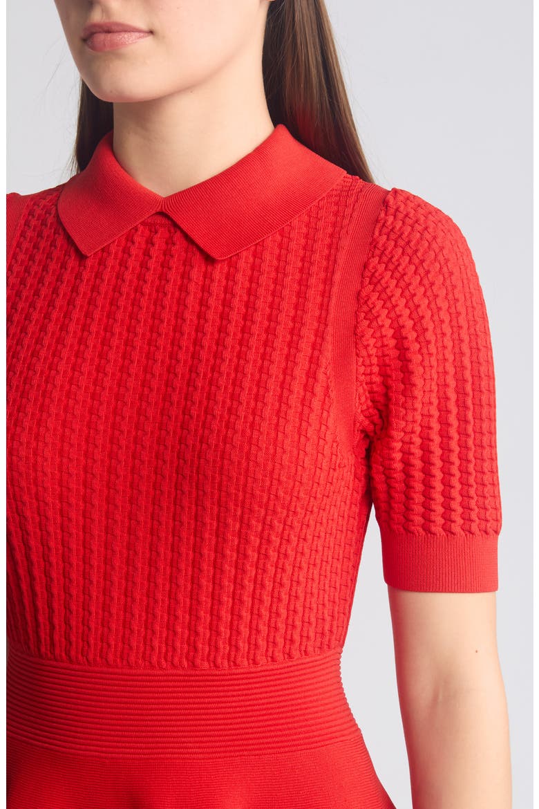 Mia Knit Skater Dress, Alternate, color, RED