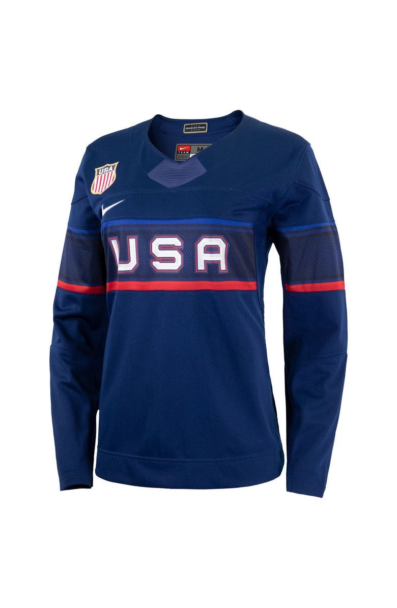 Nike Women's Nike Blue Team USA Hockey 2022 Winter Olympics Collection Jersey, Alternate, color, 