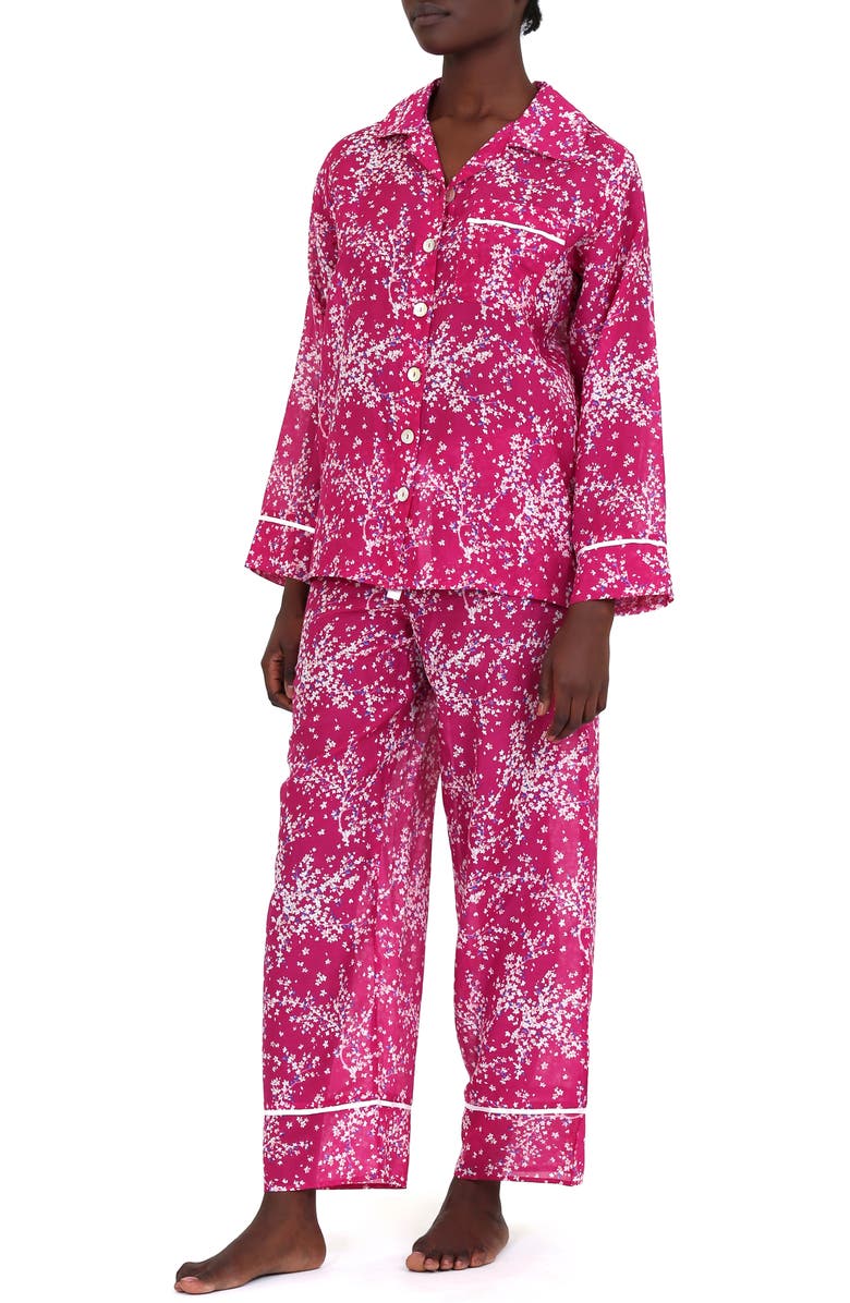 Papinelle Cheri Blossom Cotton & Silk Pajamas, Alternate, color,
