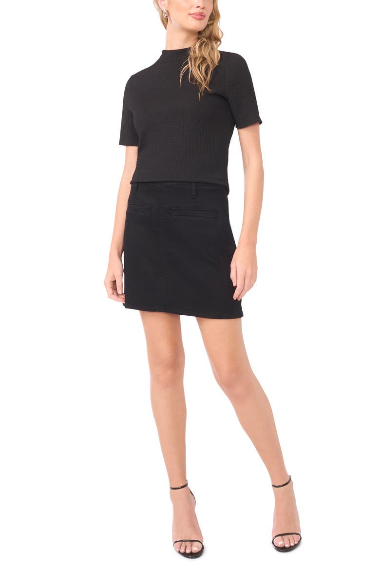 Textured Mock Neck Top, Alternate, color, RICH BLACK