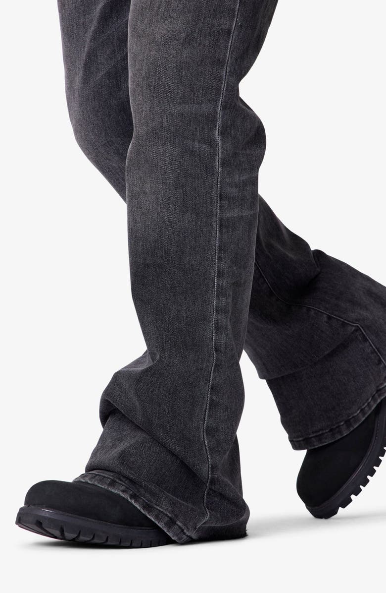 mnml Super Flare Jeans, Alternate, color, Vintage Black