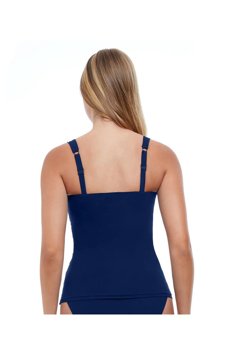 Tutti Frutti Underwire D-Cup Ruched Tankini Top, Alternate, color, Navy