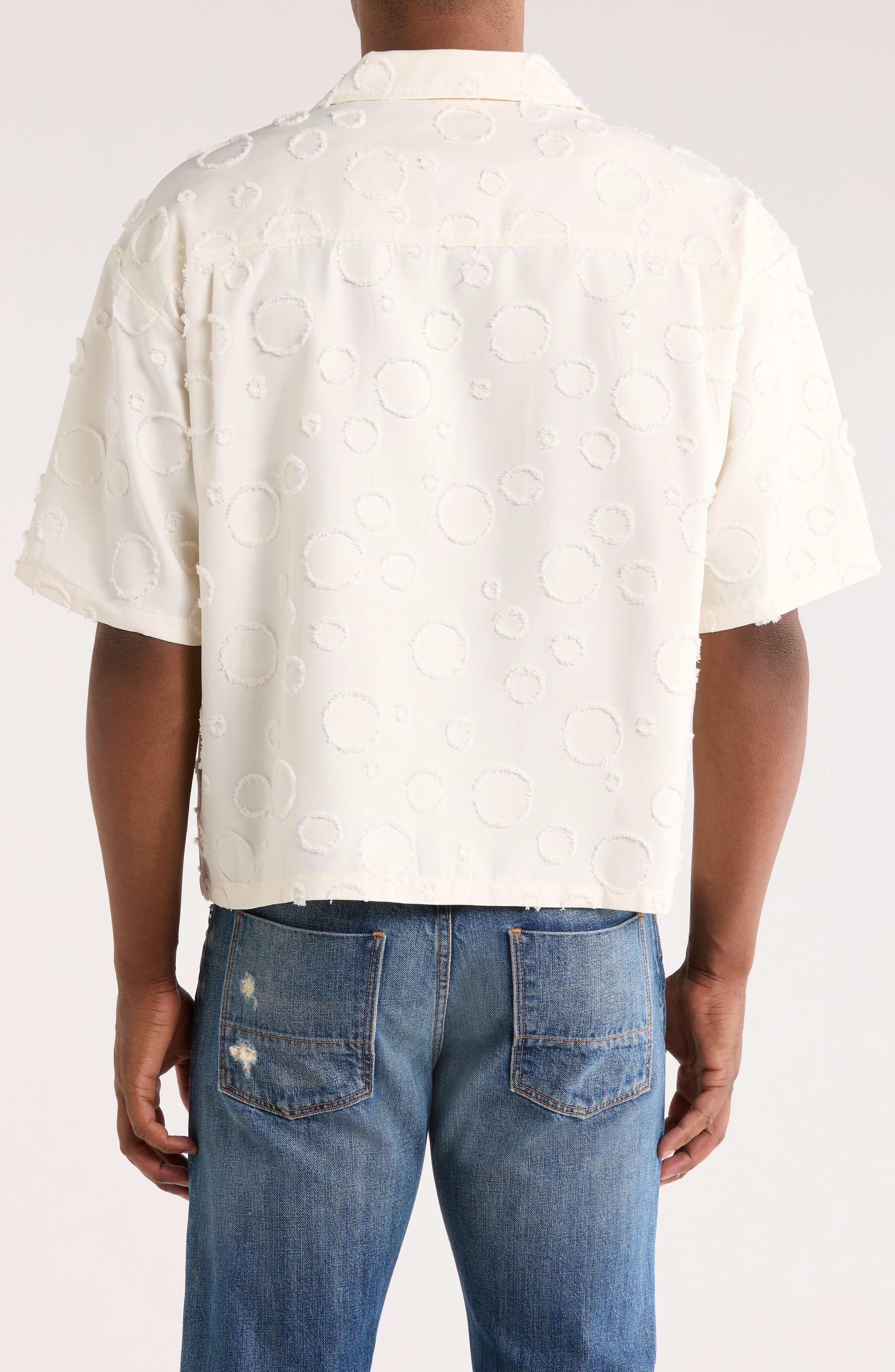 Textured Polka Dot Camp Shirt - image 2