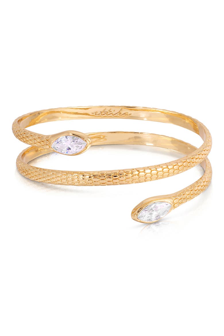 Serpent Wrap Cuff Bracelet, Main, color, GOLD