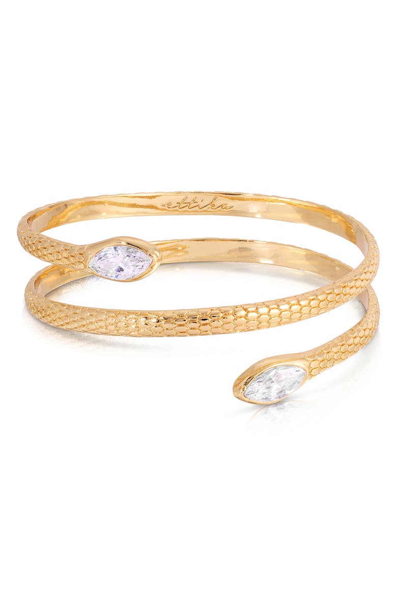 Ettika Serpent Wrap Cuff Bracelet, Main, color, Gold