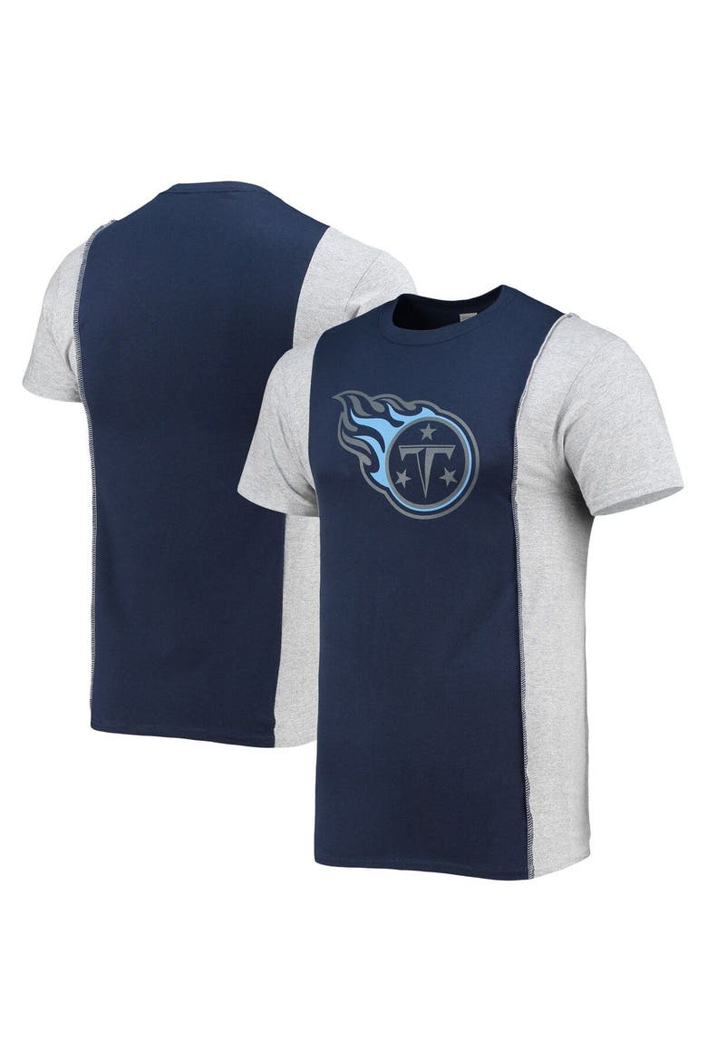 Men's Refried Apparel Navy/Heathered Gray Tennessee Titans Sustainable Split T-Shirt, Main, color, Navy