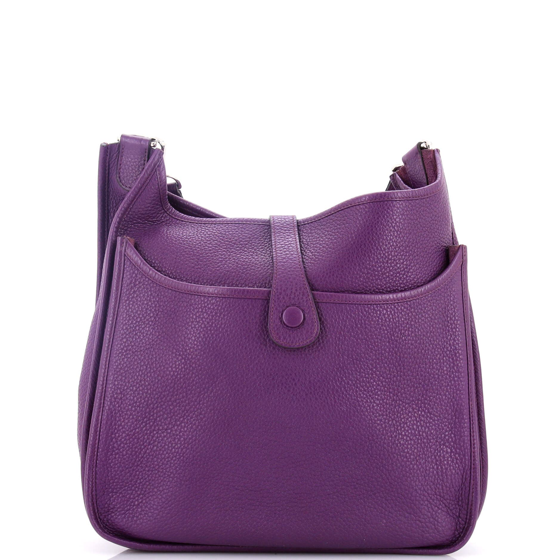 Pre-Owned Hermes Evelyne Bag Gen III Clemence GM, Alternate, color, Ultraviolet