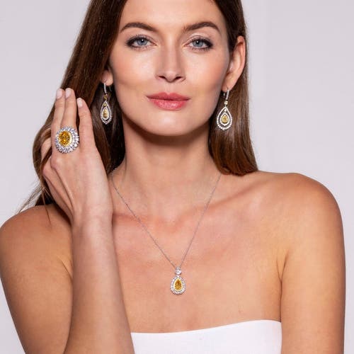 Anna Zuckerman Sunny Isles Crystalline Necklace 7tcw In Canary Yellow Crystalline