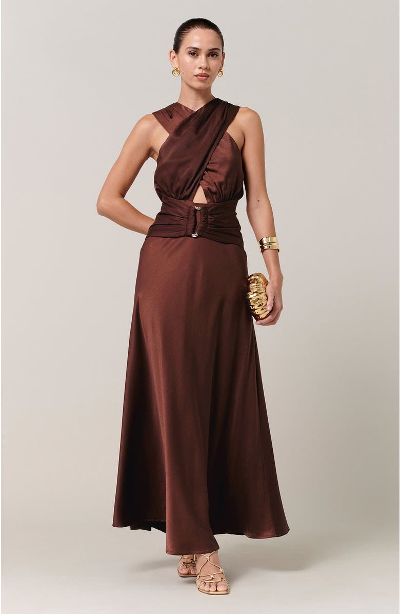SAVEL Clover Midi Dress, Alternate, color, Rust