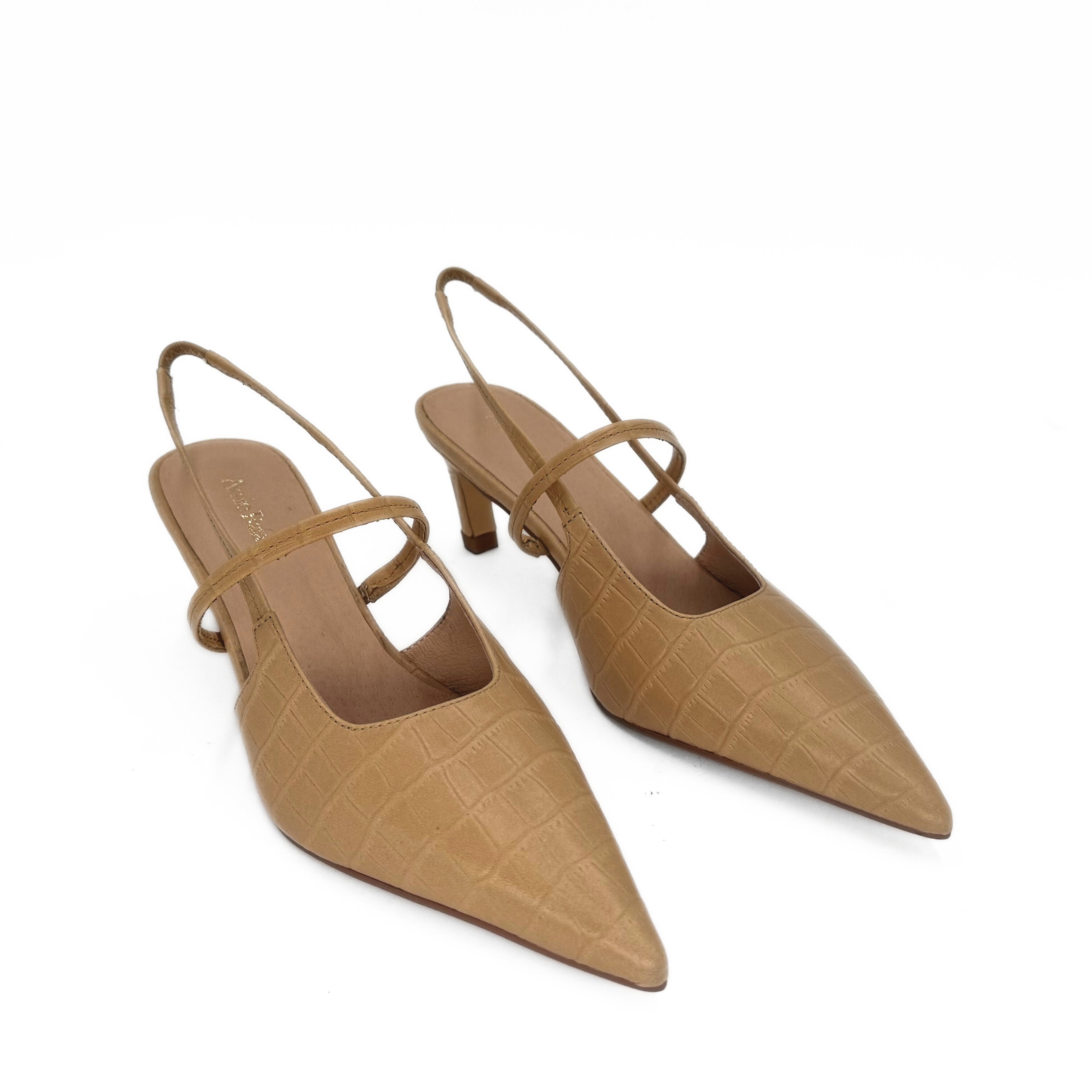 Connie Slingback Leather Heels, Alternate, color, Beige