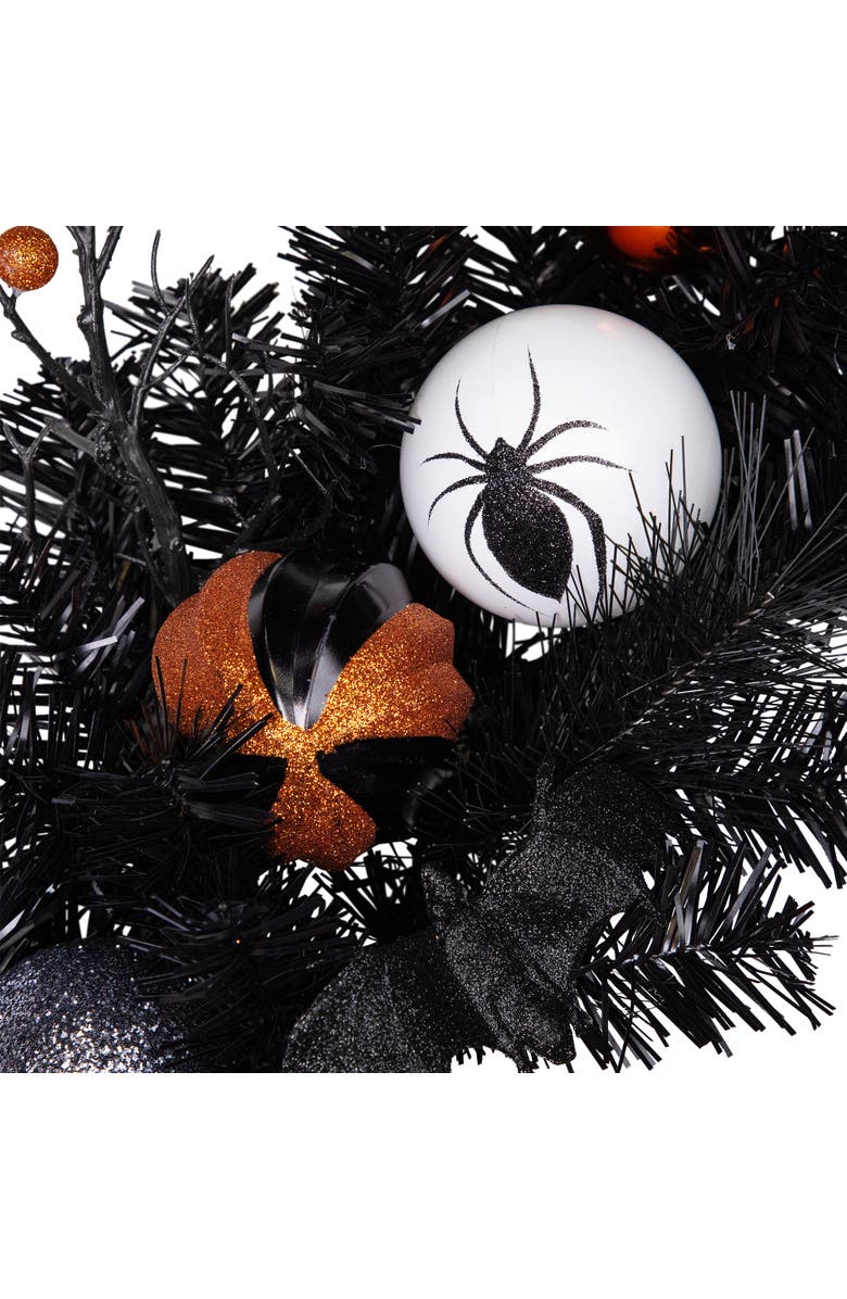 Northlight Ghost and Ornaments Artificial Halloween Wreath - 24" - Unlit, Alternate, color, 
