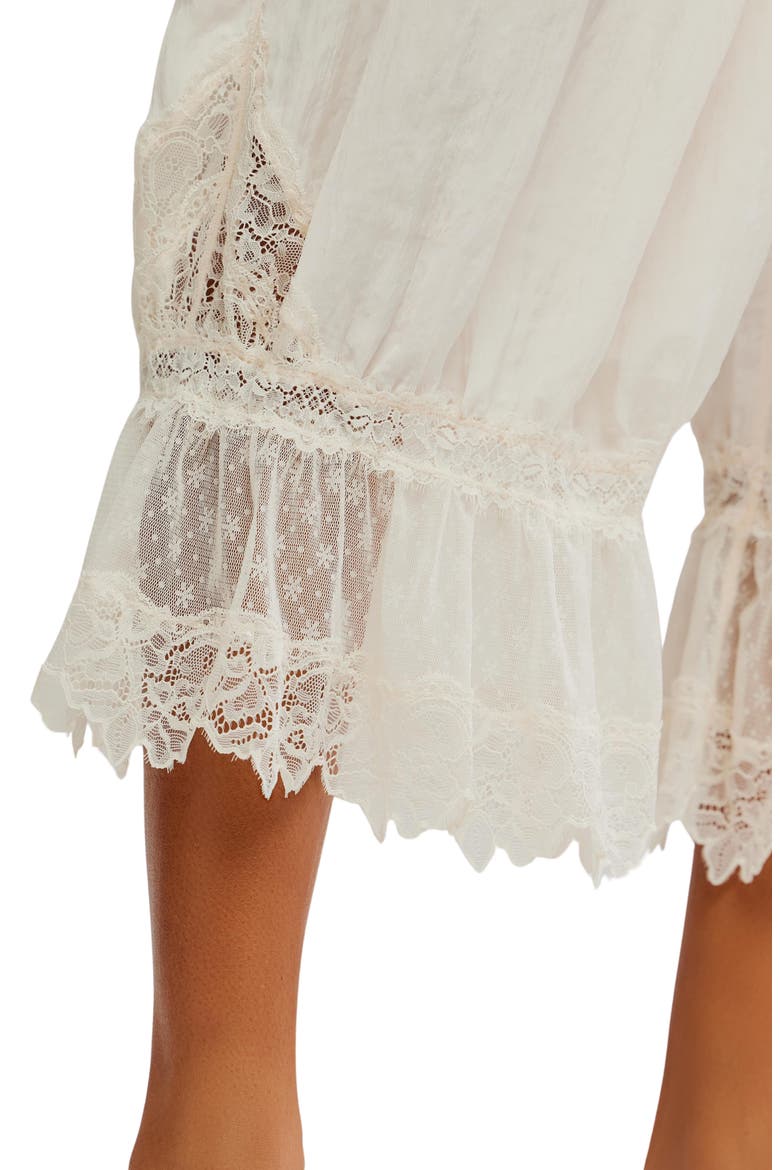 Forever Young Lace Trim Wide Leg Crop Pajama Pants, Alternate, color, WHITE ALYSSUM