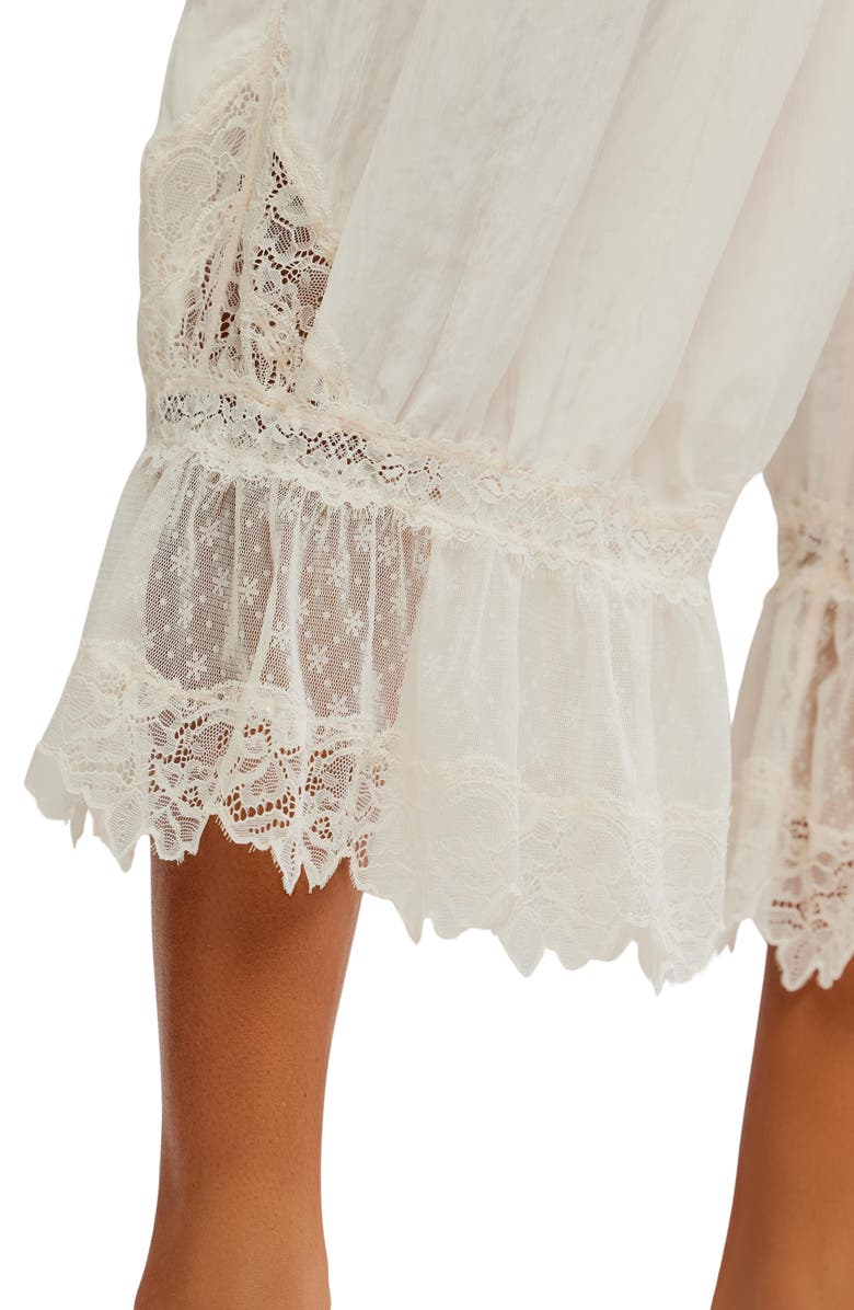 Free People Forever Young Lace Trim Wide Leg Crop Pajama Pants, Alternate, color,