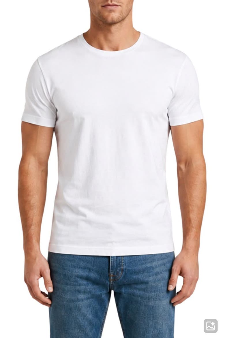 Casual Crewneck T-Shirt, Main, color, WHITE