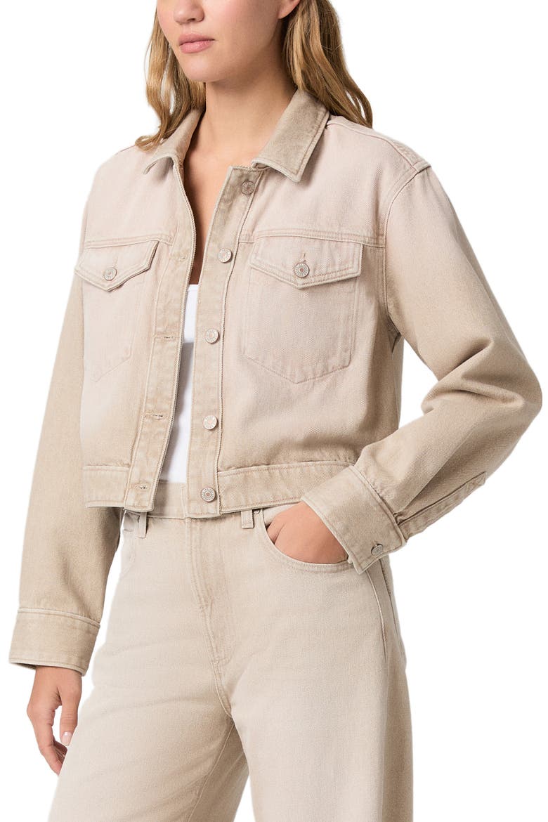 Michele Trucker Jacket, Alternate, color, SOFT SEPIA