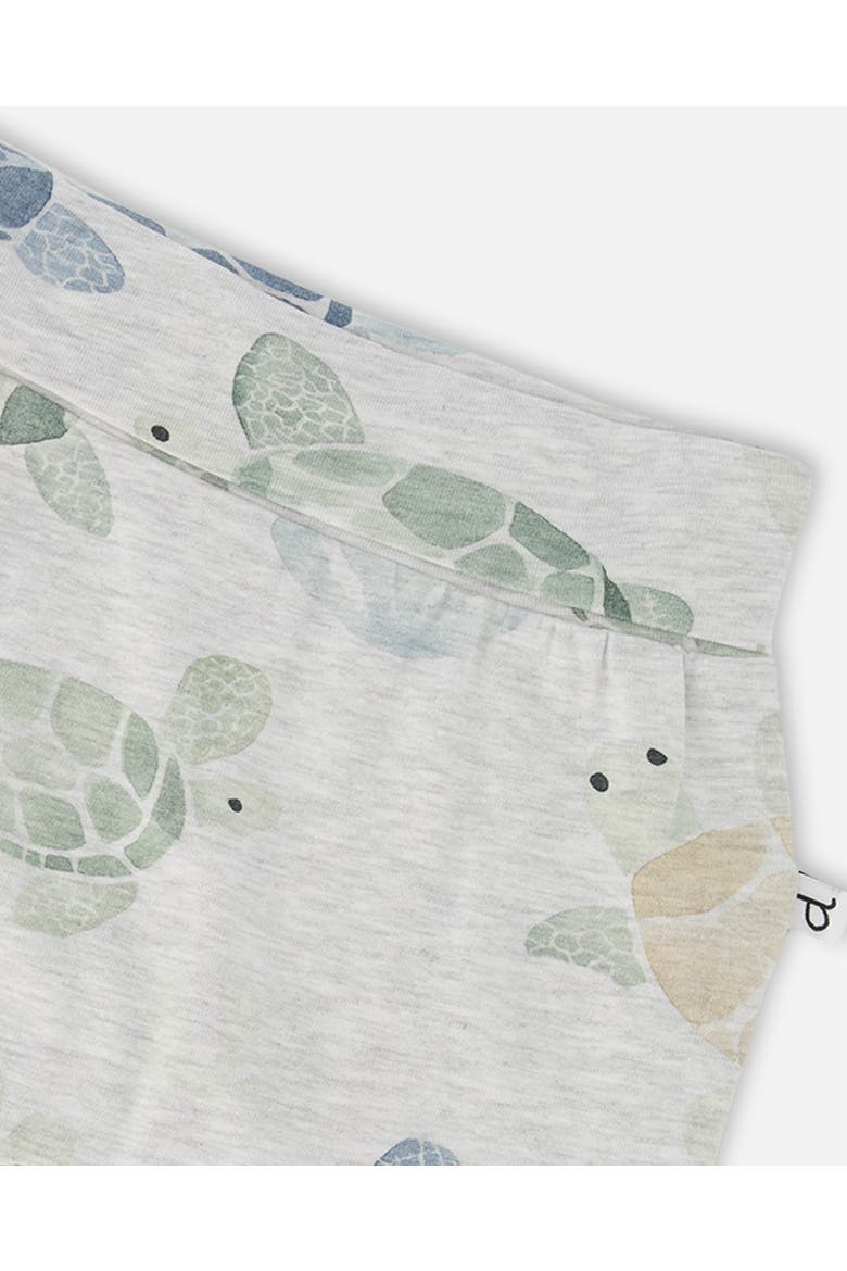 Organic Cotton Jersey Evolutive Turtle Print Pants, Alternate, color, Grey Mix Turtle Print