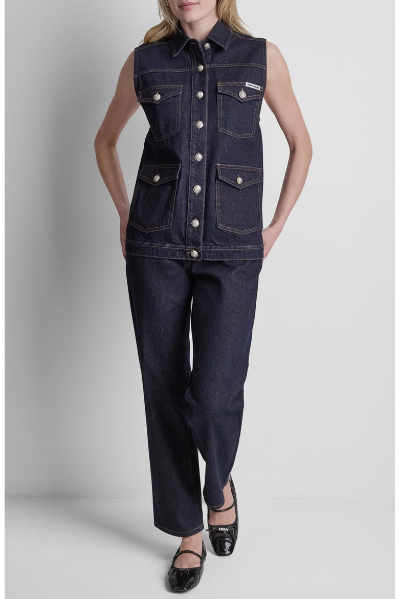Longline Trucker Vest, Alternate, color, FEARLESS