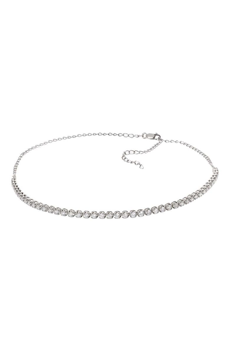 BY ADINA EDEN 3 Carats Diamond Cupcake Tennis Choker Nekclace 14K, Main, color, 14K White Gold - 3 Carat
