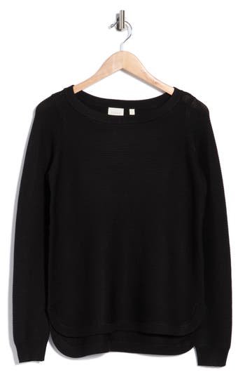 Cyrus Link Stitch Tunic Sweater In Black