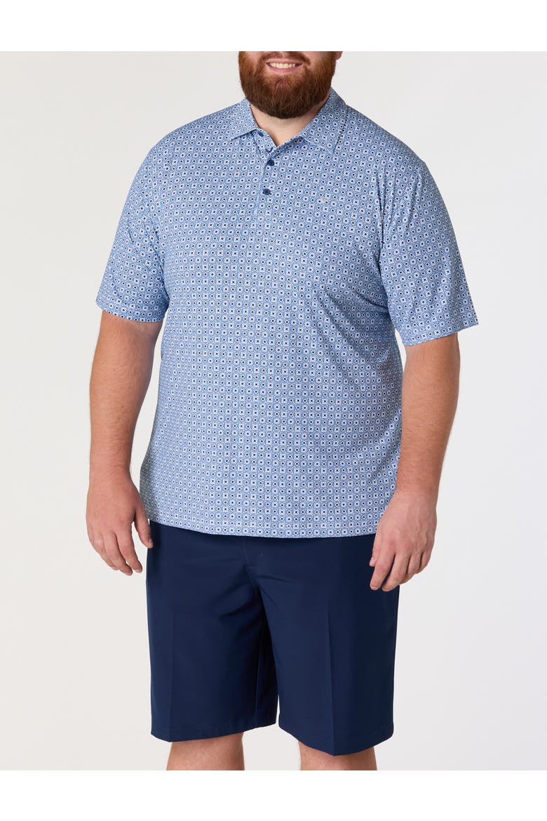 Big & Tall Foulard Print Golf Polo Shirt, Alternate, color, PEACOAT