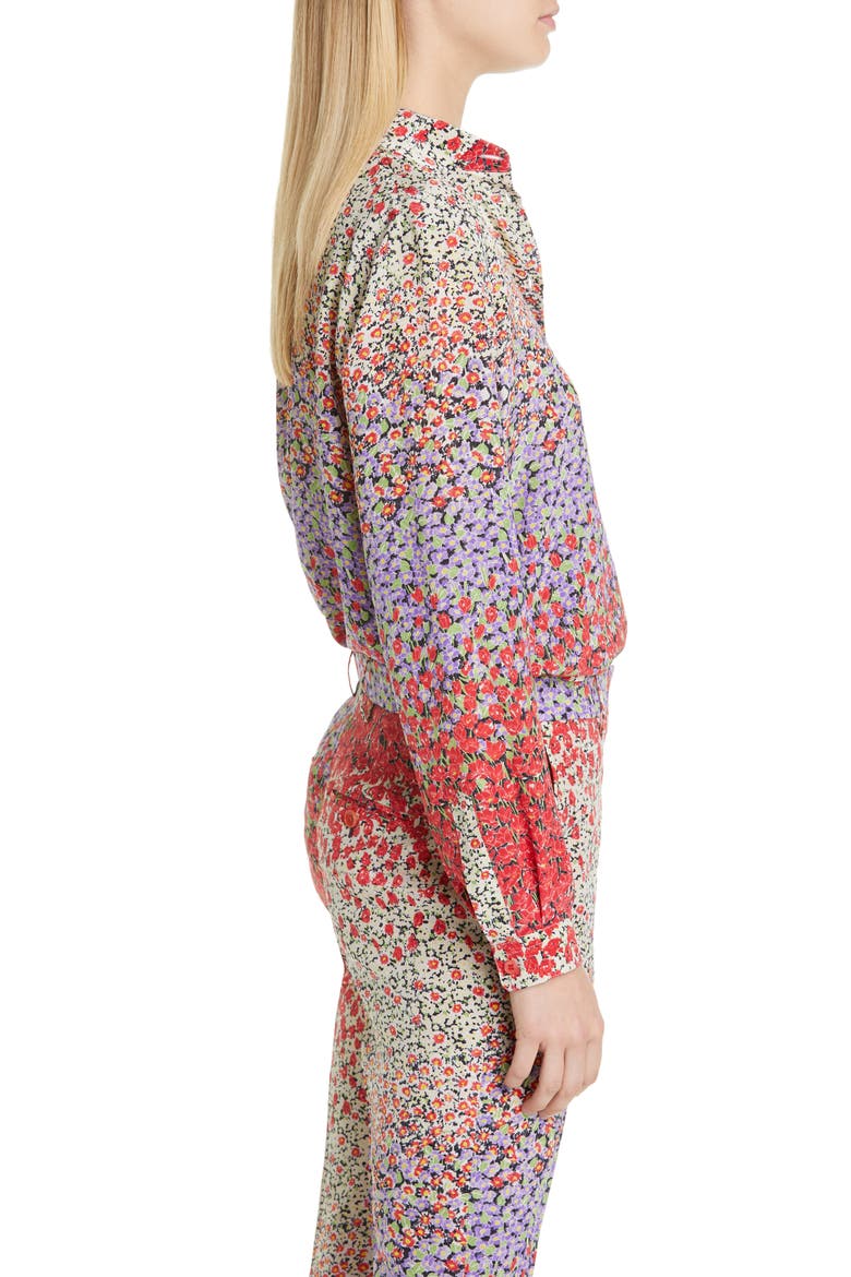 Floral Silk Blouse, Alternate, color, RED