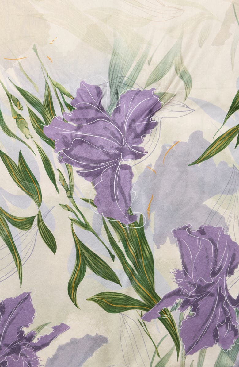 La Fiorentina Floral Print Silk Scarf, Alternate, color, Purple