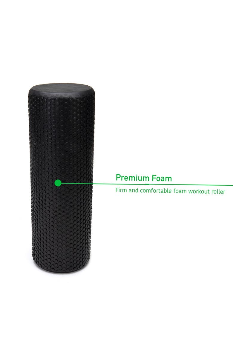 MIND READER High-Density Round Foam Roller - 18 inches - Black, Alternate, color, 
