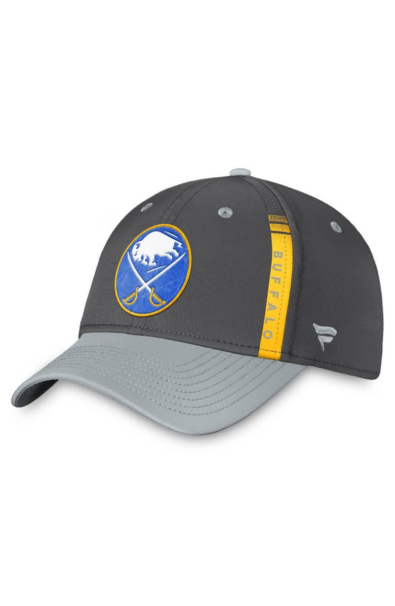 FANATICS Men's Fanatics Charcoal Buffalo Sabres Authentic Pro Training Camp Flex Hat, Alternate, color, Charcoal