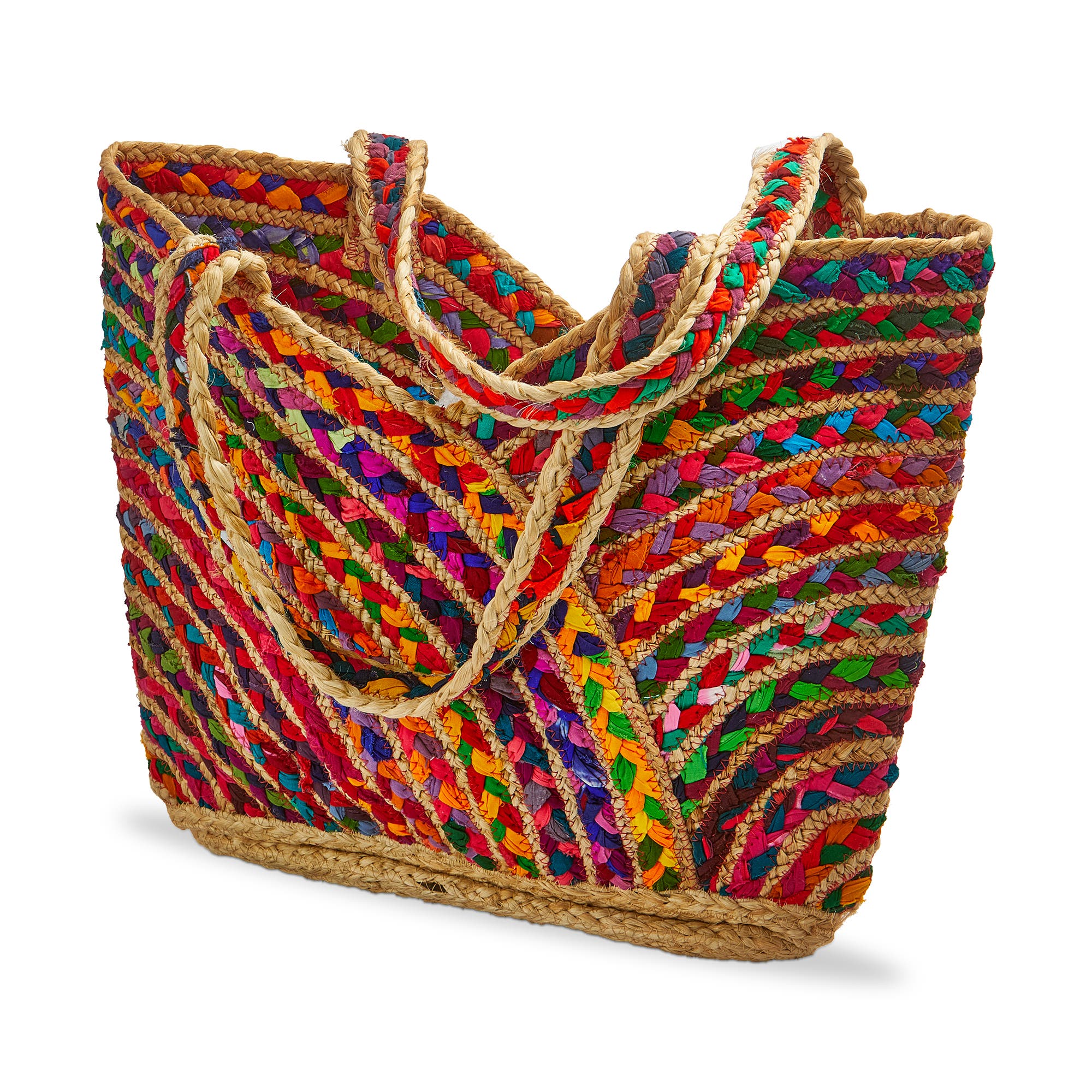 tag Playa Braided Jute Tote Multi Jute Summer, Main, color, Multicolored