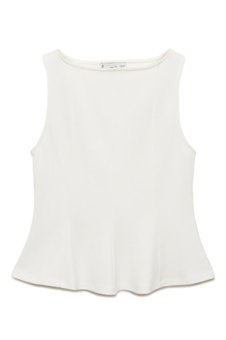 Seam Detail Sleeveless Peplum Top, Alternate, color, WHITE