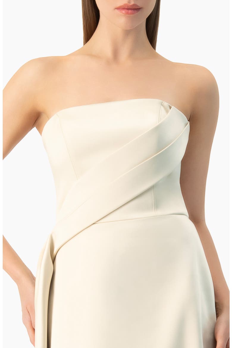 Strapless Sculpted Drape Gown, Alternate, color, Beige