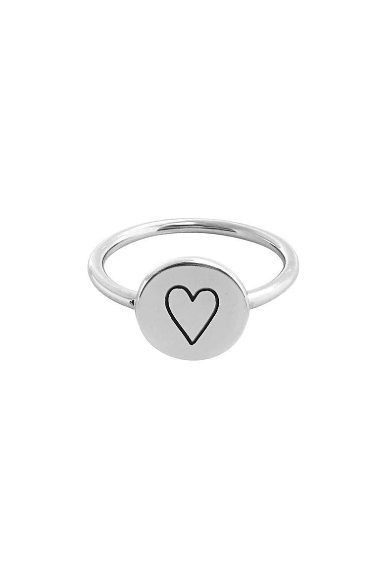 Perfectly Imperfect Heart Signet Ring, Main, color, SILVER